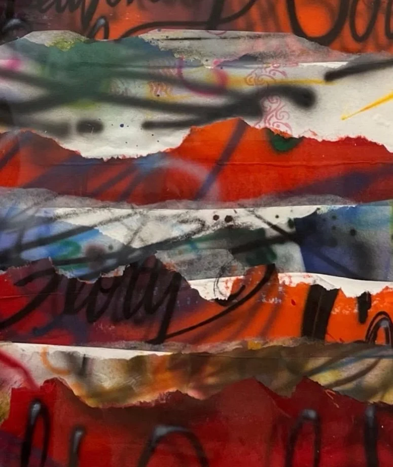 Brandon J. Donahue-Shipp- Scrap Study #4, 29.5 x 37 inches / 75 x 94 cm, airbrush acrylic, collage on paper, 2024