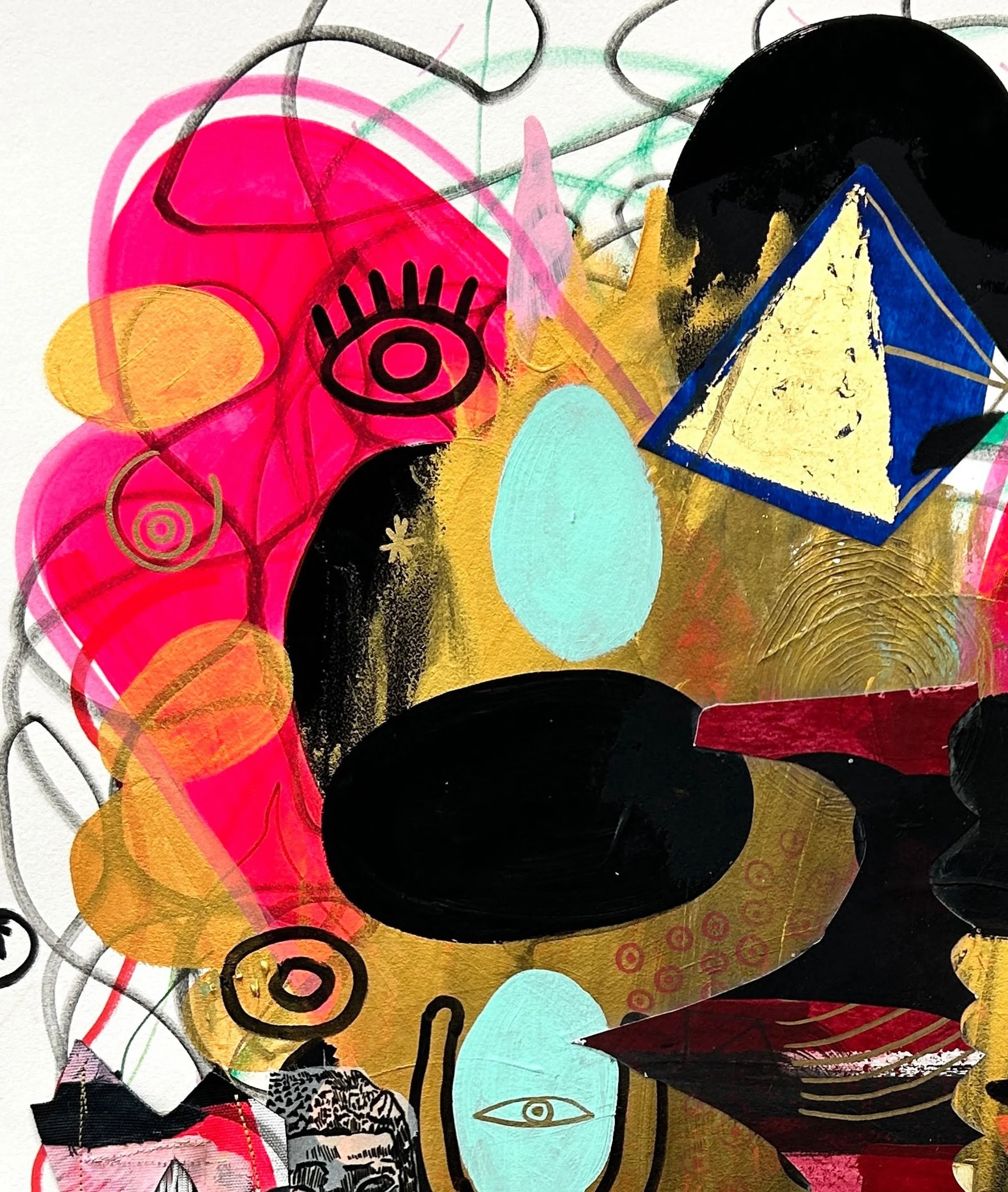 Jackie Milad Held Together 	30 x 23 inches / 76.2 x 58.4 cm  	Mixed-media on 300lb Arches paper collage 