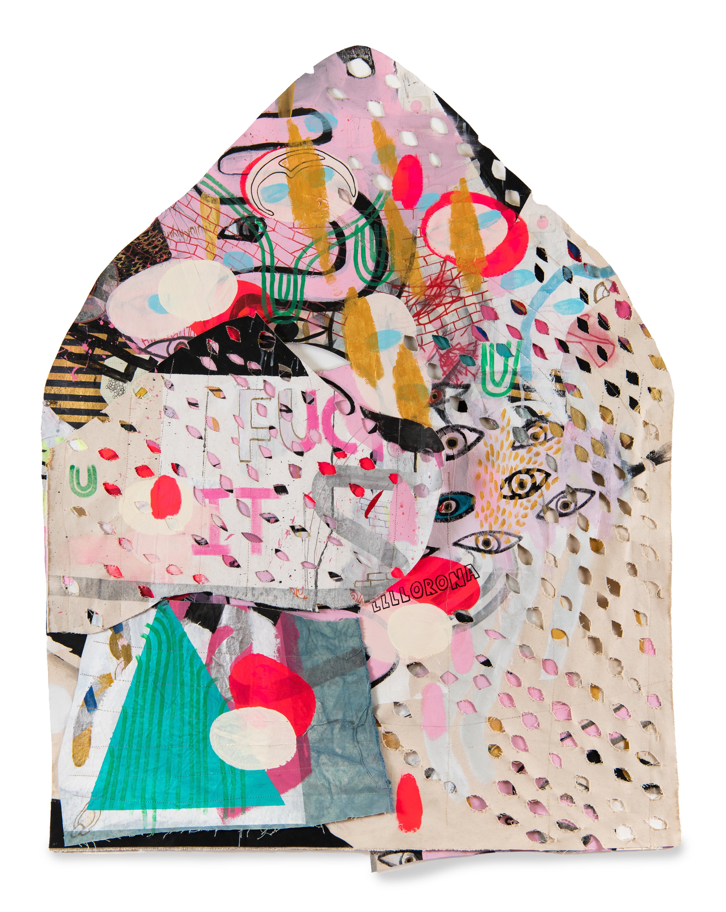 FUC IT | 45.5 x 37 inches / 115.6 x 94 cm, mixed-media on canvas collage, 2021