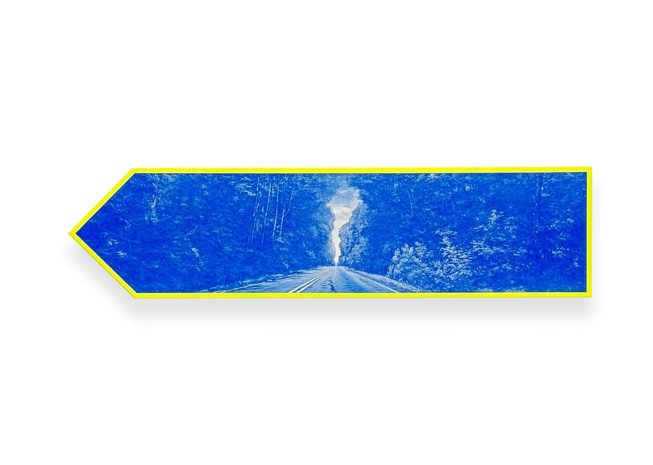 DIRECTIONAL ARROW | 6 x 24 x 2 inches / 15 x 61 x 5 cm, acrylic gouache on panel, 2026