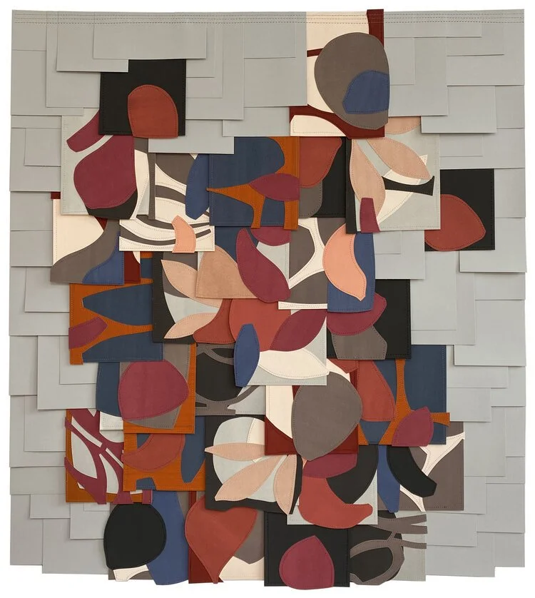 UNTITLED (PS202113) | 34 x 30 inches / 86.5 x 76 cm, gouache collage on sewn paper, 2021