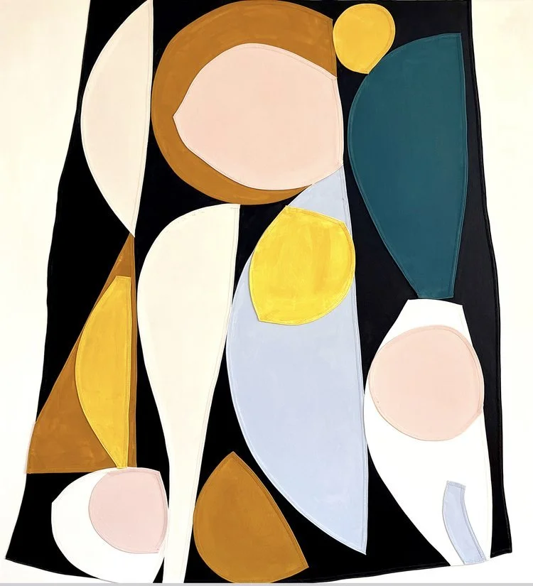 UNTITLED (AC202205) | 66 x 60 inches / 167 x 152 cm, acrylic on collaged canvas, 2022