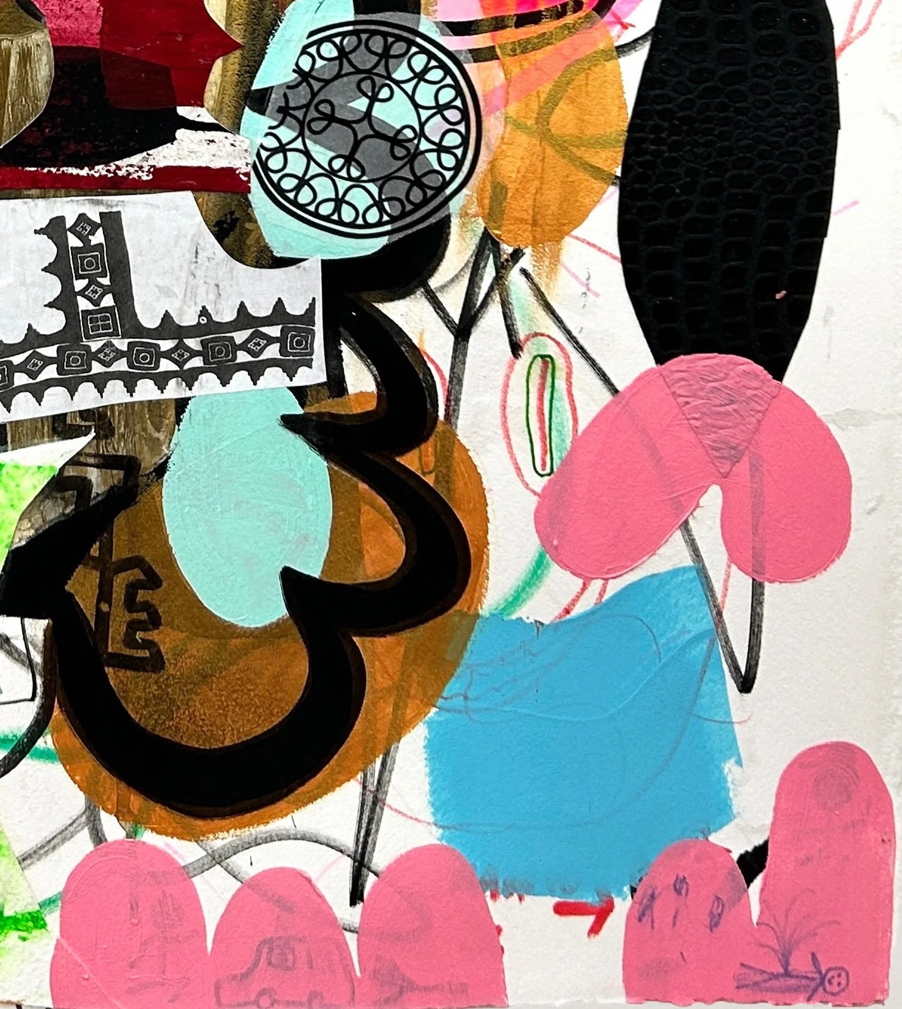 Jackie Milad Held Together 	30 x 23 inches / 76.2 x 58.4 cm  	Mixed-media on 300lb Arches paper collage 