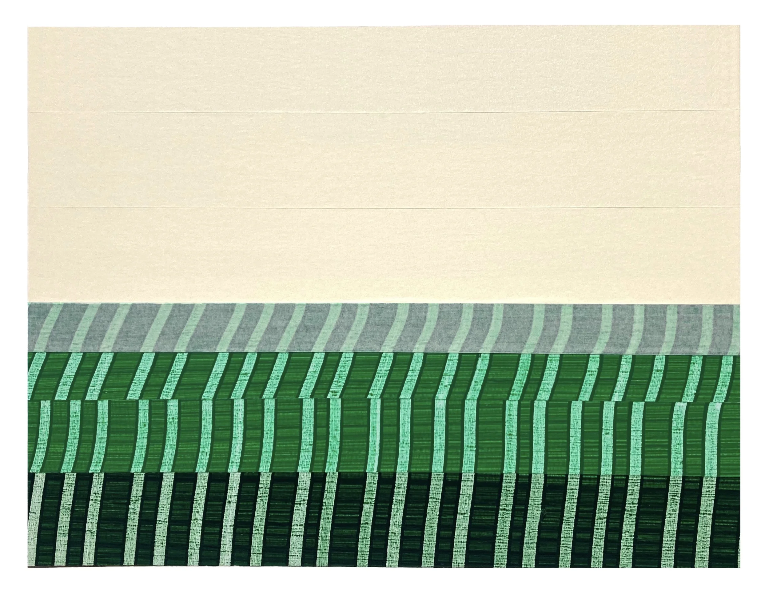 NC TAPE DRAWING NO. 02 | 10.5 x 14 inches / 26 x 35.5 cm, acrylic on masking tape on 4-ply matboard, 2025
