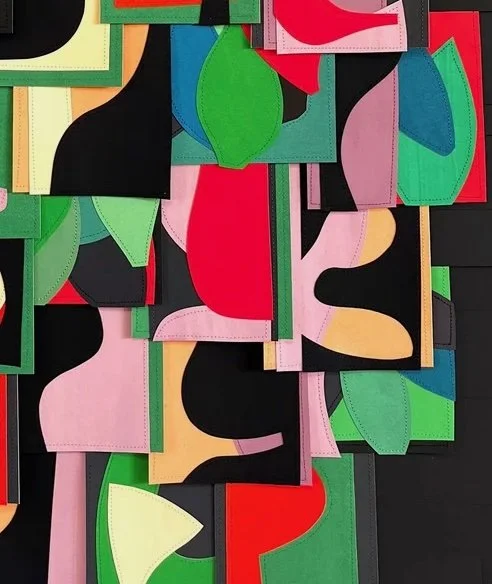 Raymond Saa- The Song (PS202222) | 36 x 30 inches / 91.4 x 76.2 cm, gouache collage on sewn paper, 2022