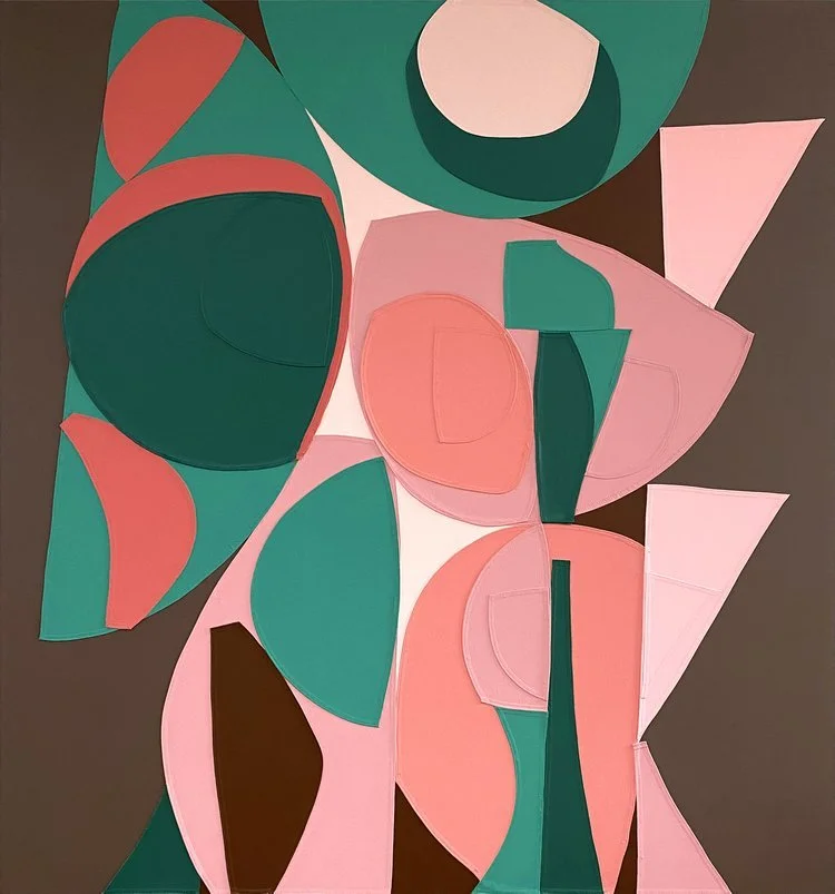 Raymond Saa UNTITLED (AC202106) | 78 x 72 inches / 198 x 183 cm, acrylic on collaged canvas, 2021