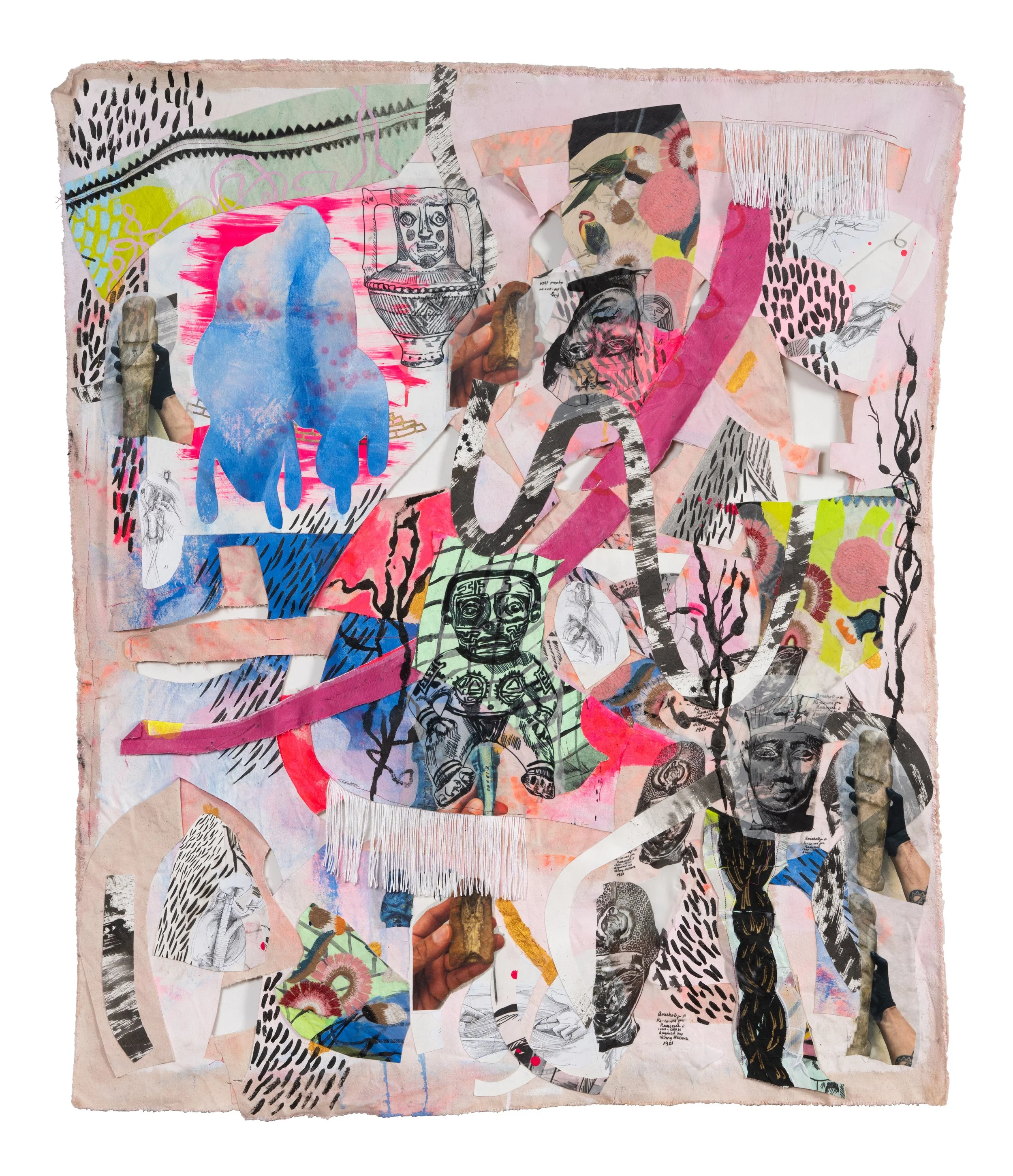INTER TIDAL - WOVEN | 40 x 40 inches / 101 x 101 cm, mixed media and canvas collage, 2026