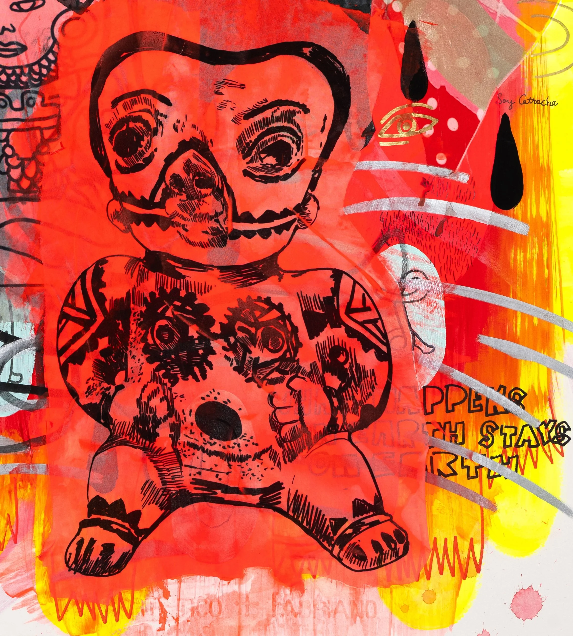 jackie milad- WHAT HAPPENS ON EARTH STAYS ON EARTH | 30 x 22 inches / 38.6 x 58.2 cm, mixed-media on paper collage, 2023