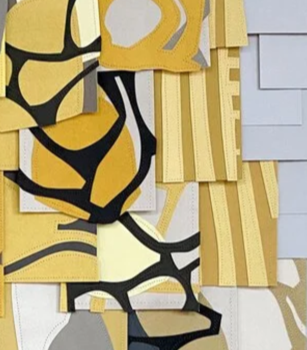 Raymond Saa UNTITLED (PS202116) | 36 × 30 in / 91.4 × 76.2 cm, gouache collage on sewn paper, 2021