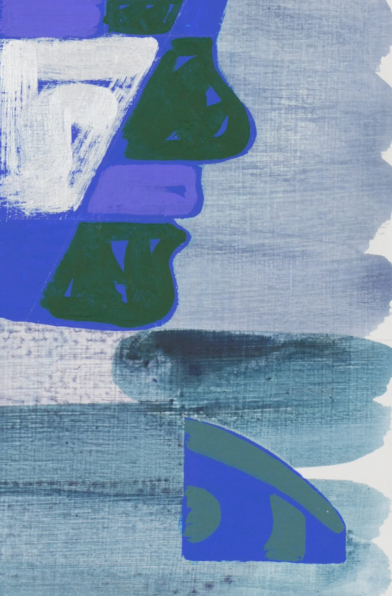 Jacob Feige- Eins! Eins! Eyes (Blue) | 12 x 9 inches / 30.5 x 22.9 cm, acrylic and metallic pigment on wood panel, 2024