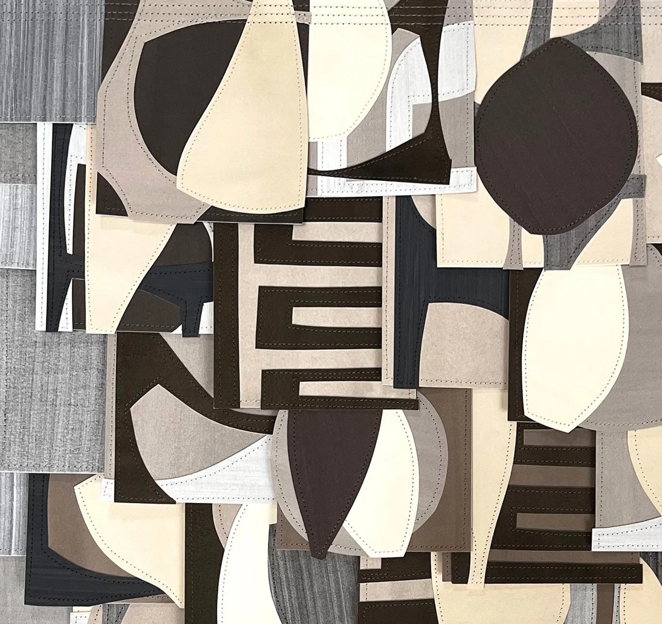 raymond saa untitled PS20230232.5 x 28.5 inches / 82.5 x 72.3 cm, gouache collage on sewn paper, 2023