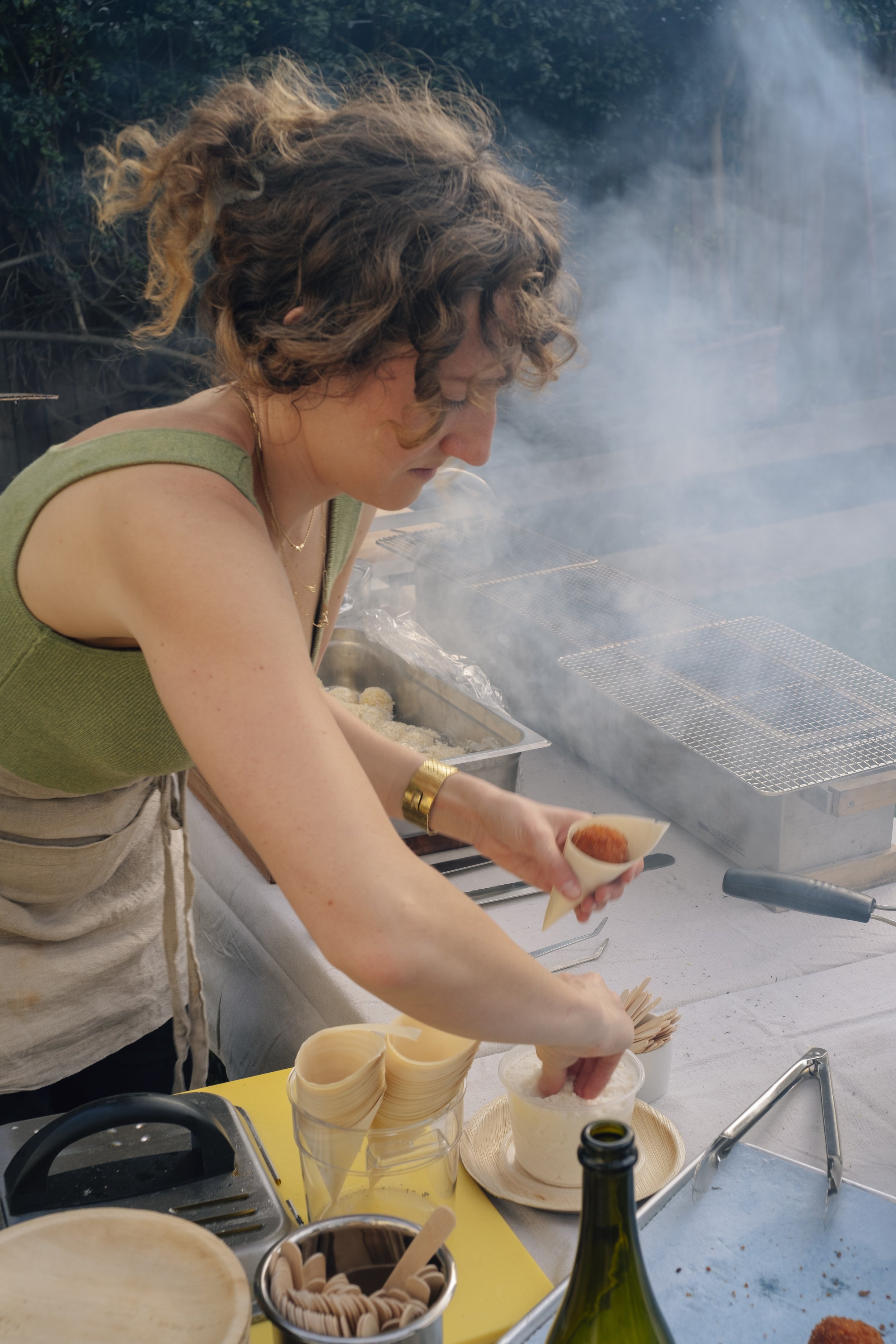 saffron arancini for 'Festa della Donna" | photo: Gray McClamrock
