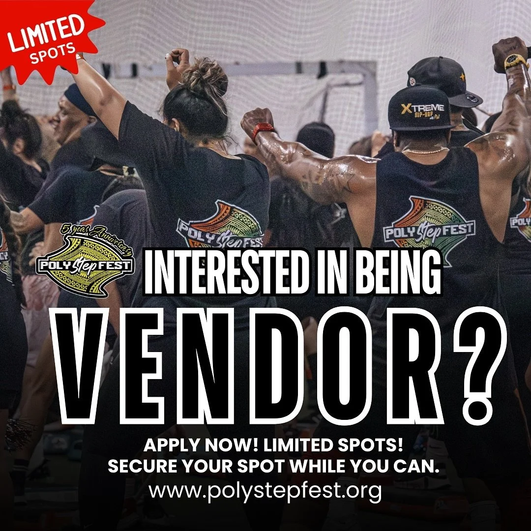INTERESTED IN BEING A VENDOR AT OUR 5th YEAR ANNIVERSARY FOR POLY STEP FEST? APPLY NOW!
Limited spots available! 

Apply now: www.polystepfest.org

#polystepfest2025 
#polystepfest 
#polynesian 
#utah