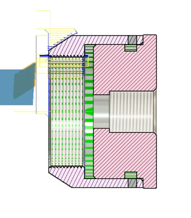 Technical diagram of a laser or optical device component, showing detailed internal parts and color-coded sections.