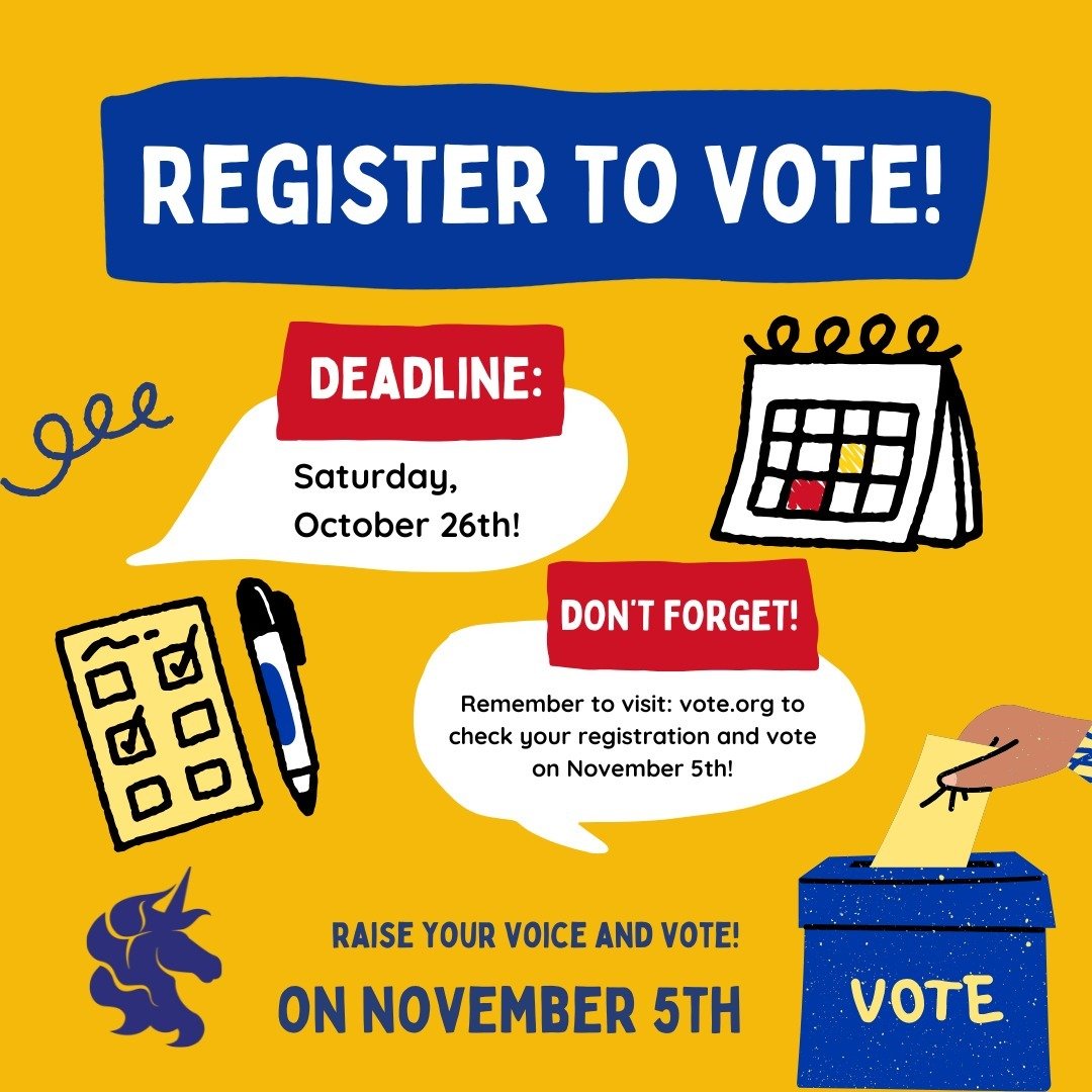 Are you registered to vote? Make sure your voice is heard by visiting: vote.org for more info, and check your voter registration status to be eligible to vote on November 5th! ✨