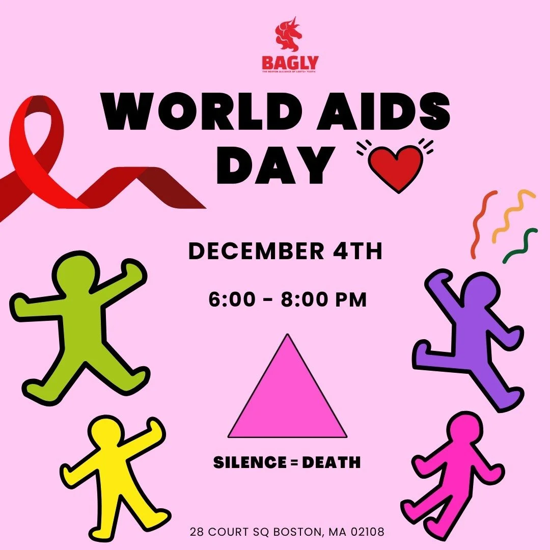 World AIDS Day is a time to recognize the continued impact of HIV/AIDS on our communities and the world. ❤️ Join BAGLY on December 4th from 6-8pm for a night centered on storytelling, community building, resilience, and empowerment! We will have a va