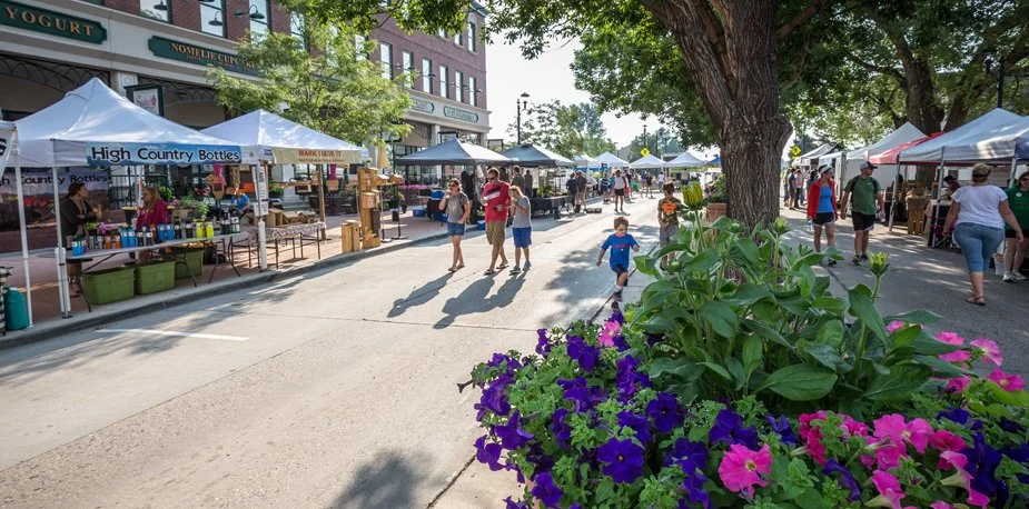 A bustling outdoor market in Parker, Colorado