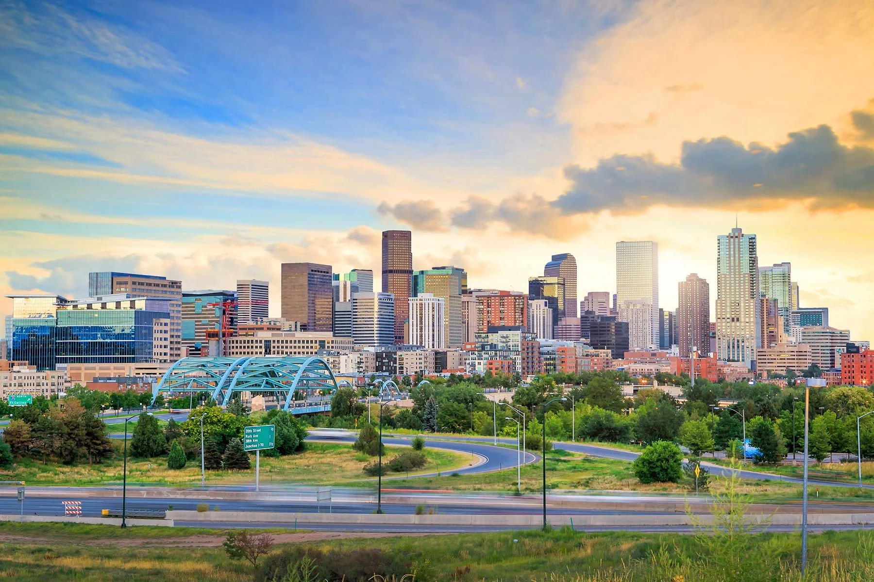 Cityscape of Denver, Colorado in daylight