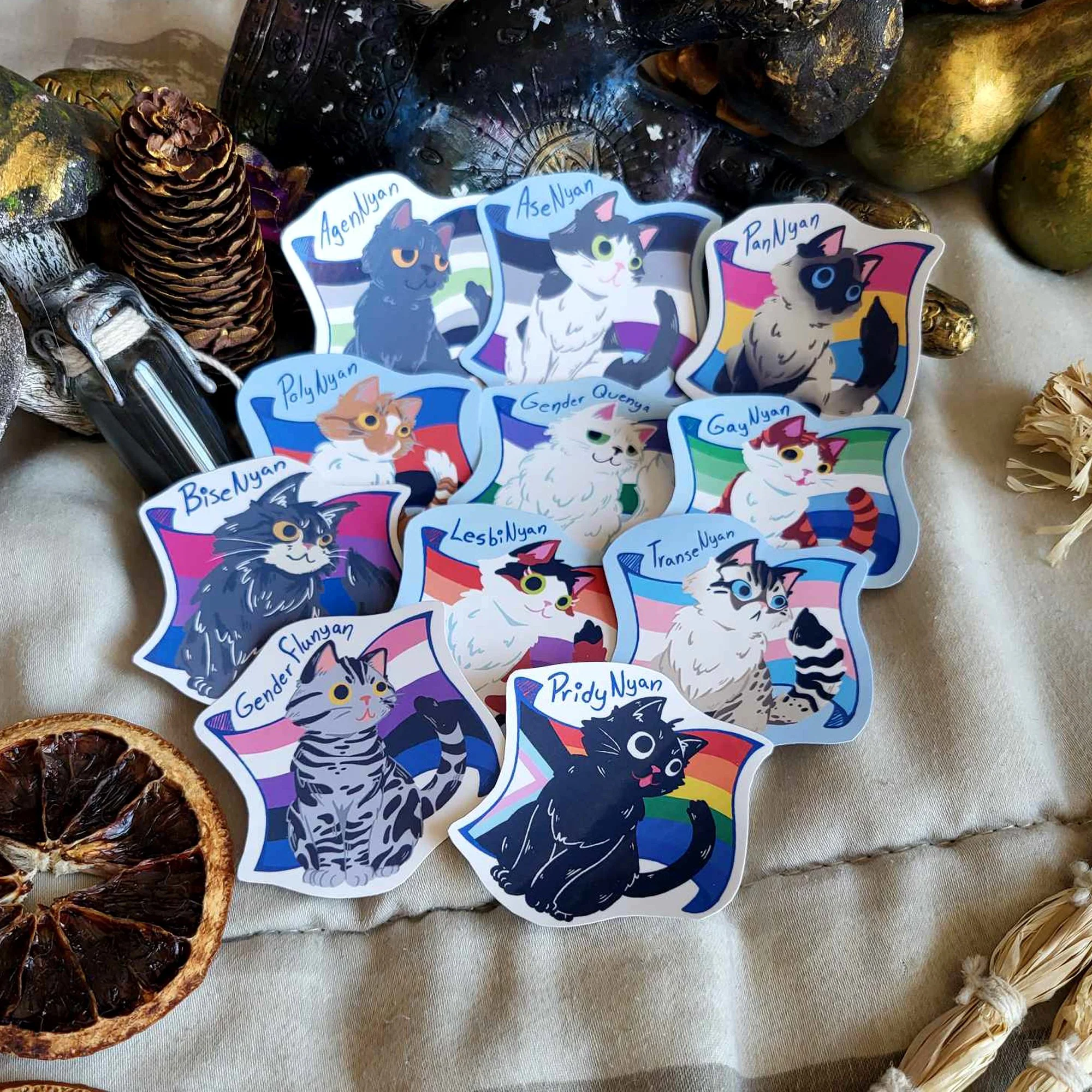 Autocollants Les chats de la fierté LGBTQIA+ - Version normal