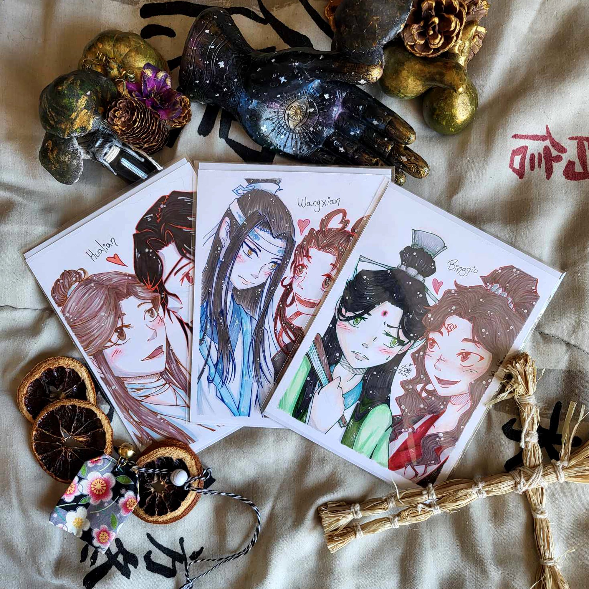 Illustrations traditionnelle mixte - Duos de personnages danmei
