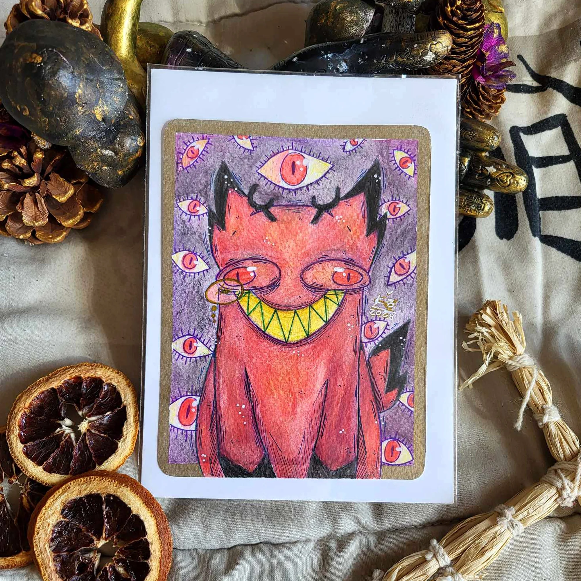 Illustration en aquarelle - Le chat maudit Alastor - Édition limitée