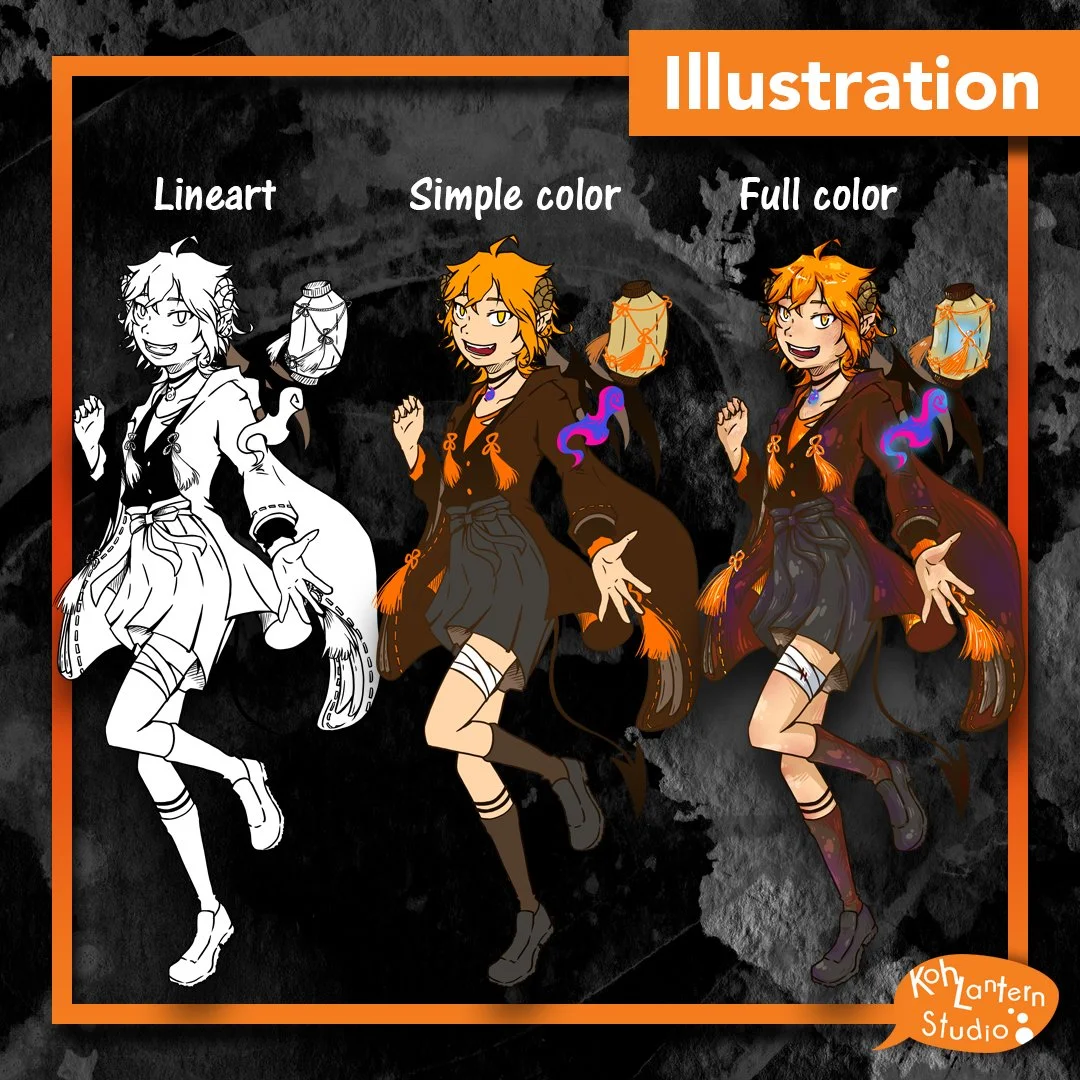 Service d’illustrations de personnages dans le style manga