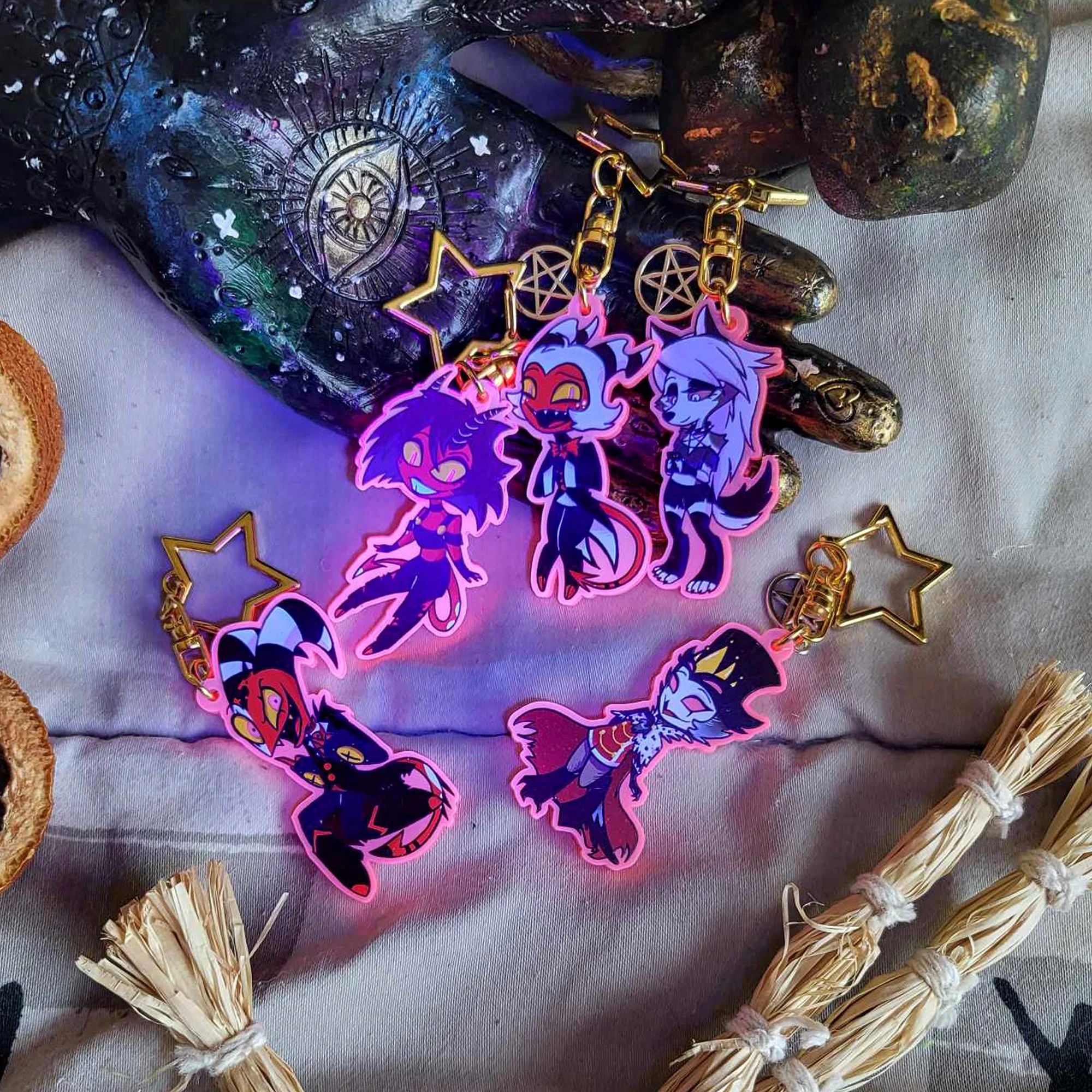 Porte-clés en acrylique Néon - Helluva Boss