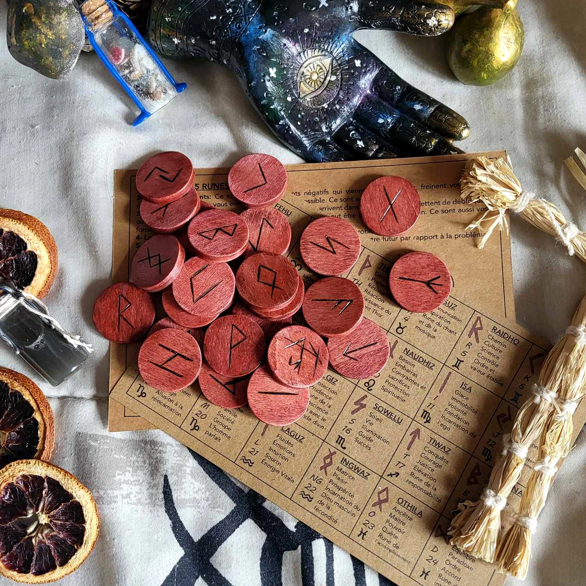 Jeux de divination runique en bois - Édition limitée