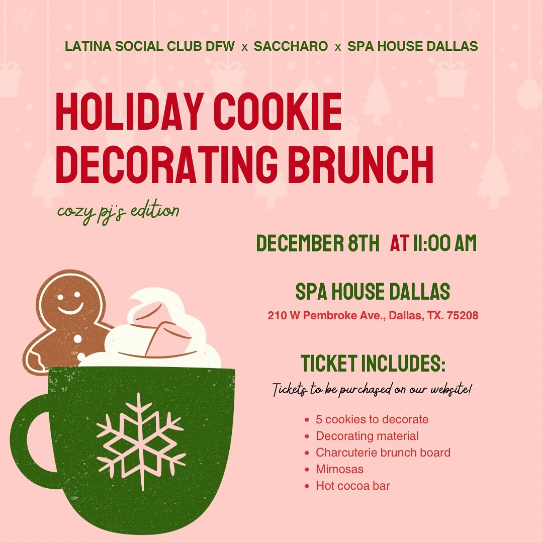 Have any plans Sunday, December 8th?? 🤔 Well now you do! Join us for a Holiday Cookie Decorating Class taught by @saccharo.bg and hosted at @spahousedallas!! 

This is a ticketed event🎟️ You can purchase your ticket on our NEW WEBSITE!! (Link in bi