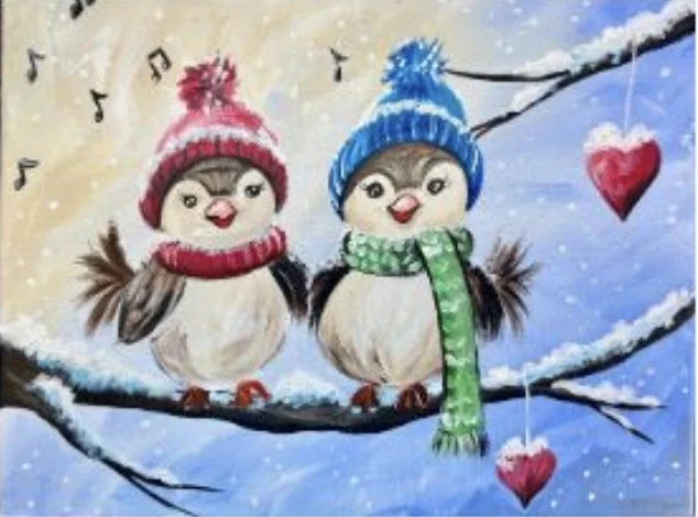 Paint Night Out — Chirping Through the Snow