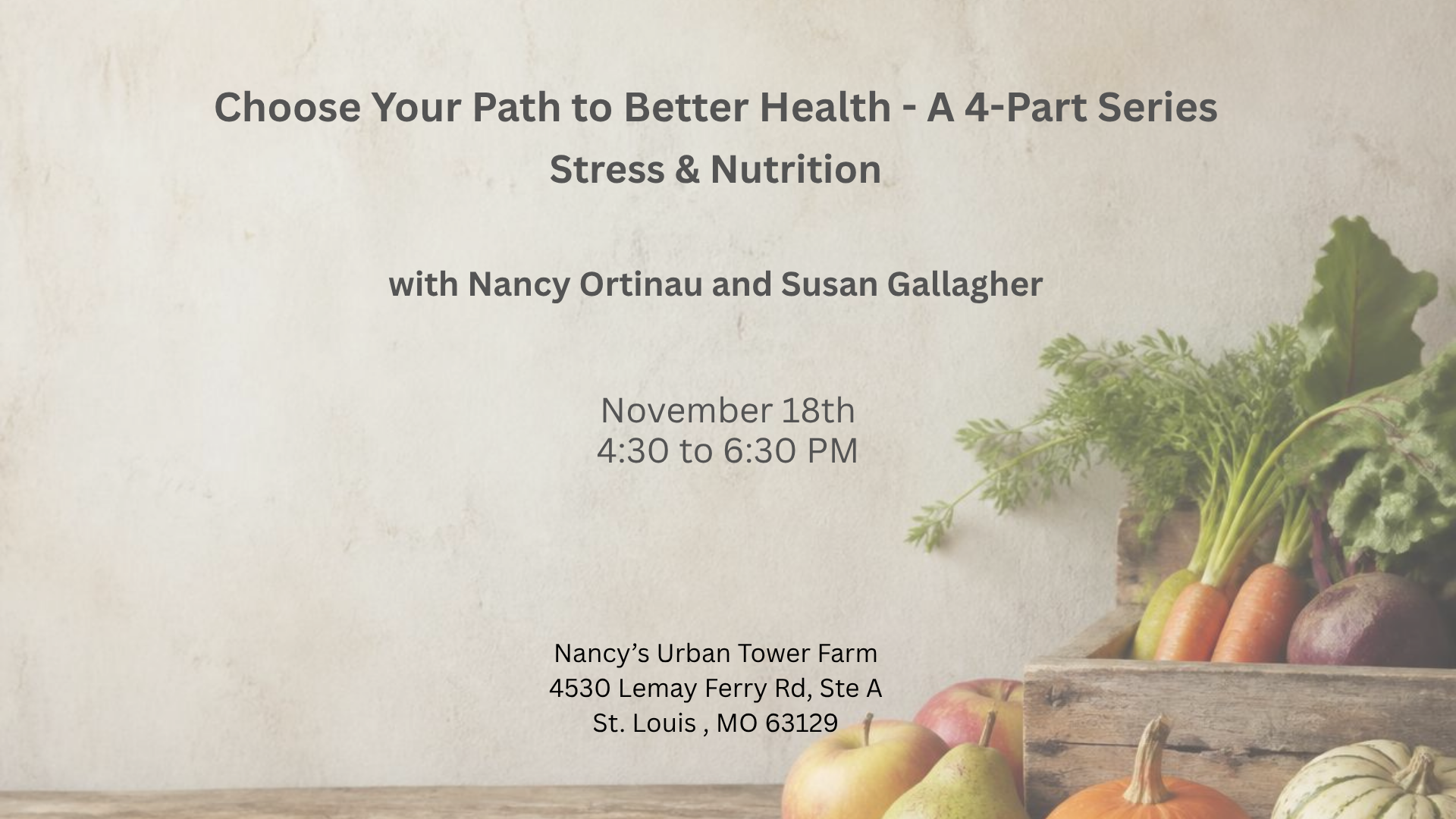 Choose Your Path to Better Health 4 Part Series: Stress & Nutrition