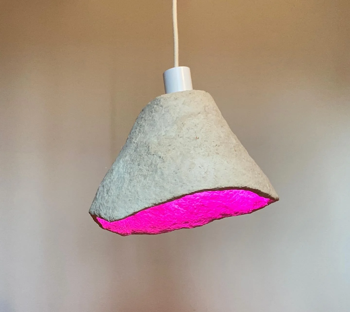 (((9&rdquo; tall x 12&rdquo; round)))(((closed top pendant with rose bulb ))) BIRTH PRAYER LAMP