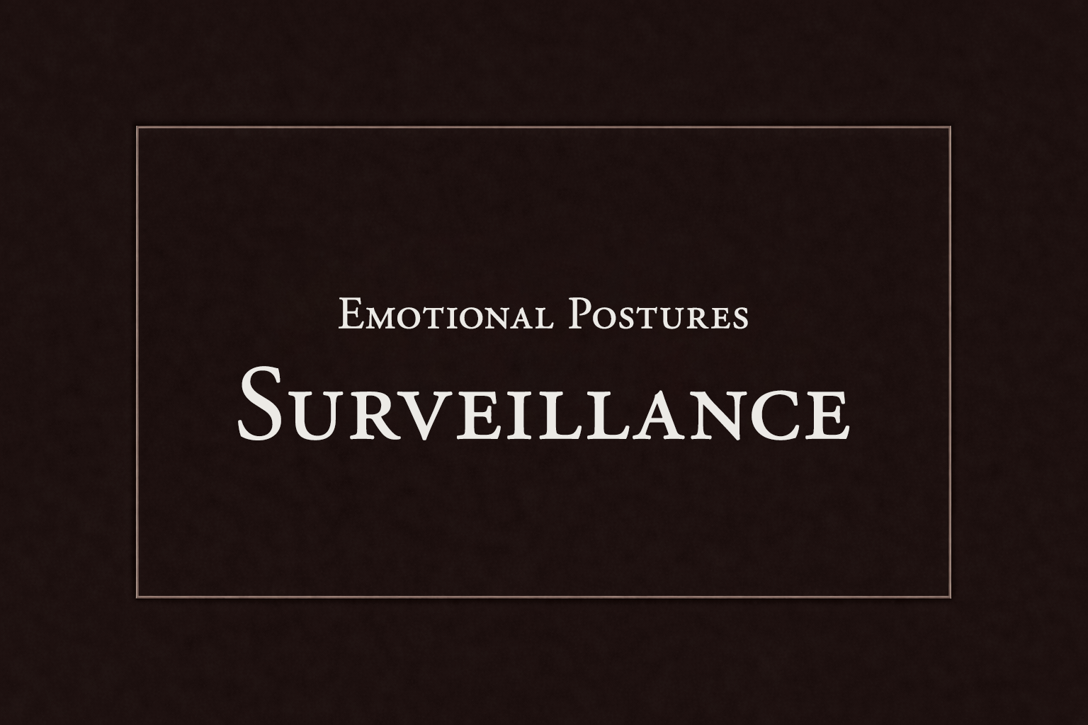 The Surveillance Posture