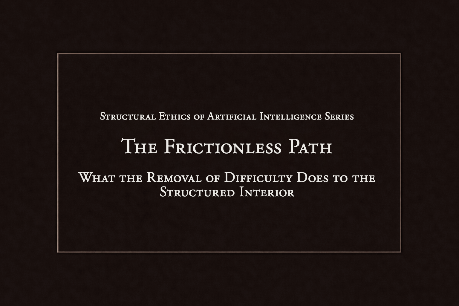 The Frictionless Path: What the Removal of Difficulty Does to the Structured Interior