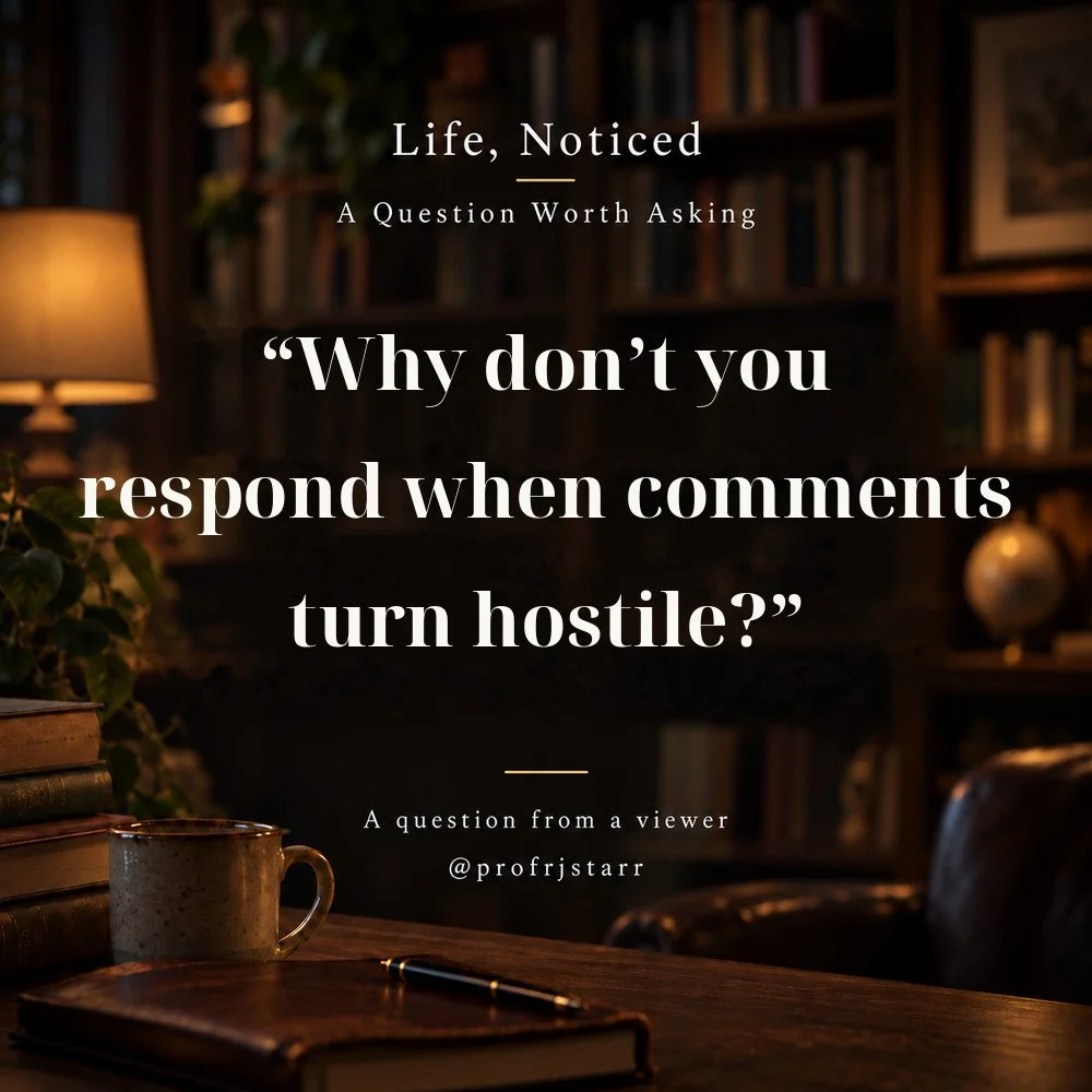 Why don’t you respond when comments turn hostile?