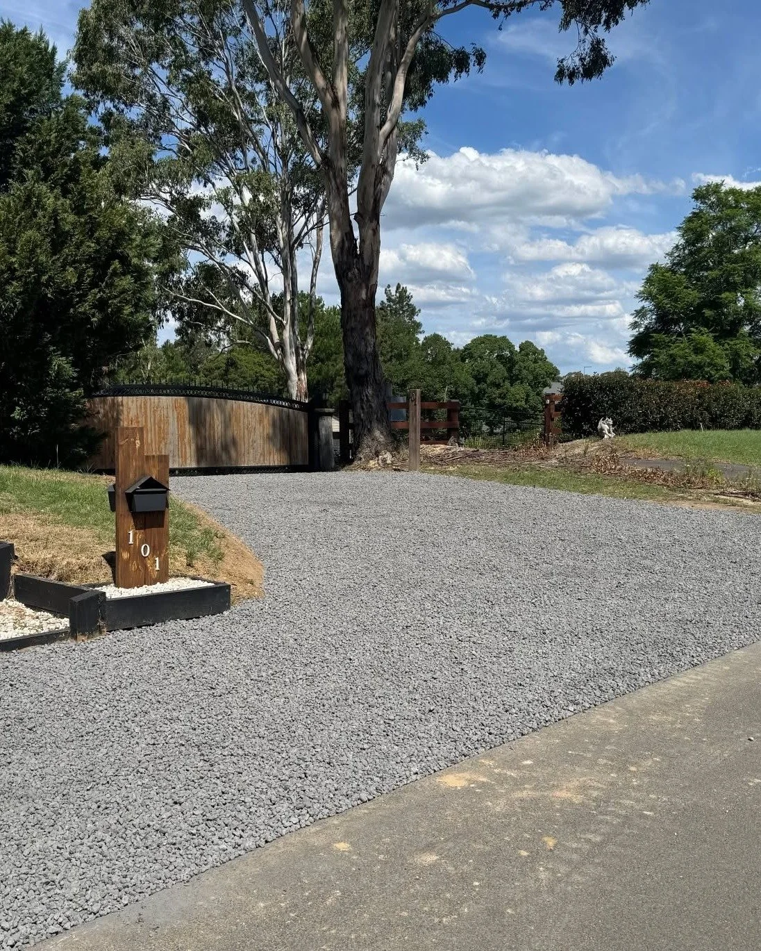 Here is a before and after photo of a recent gravel driveway makeover we completed. Our team worked diligently to remove old, worn gravel and replace it with fresh, compacted gravel for a clean and polished finish. 

Transform your outdoor space with