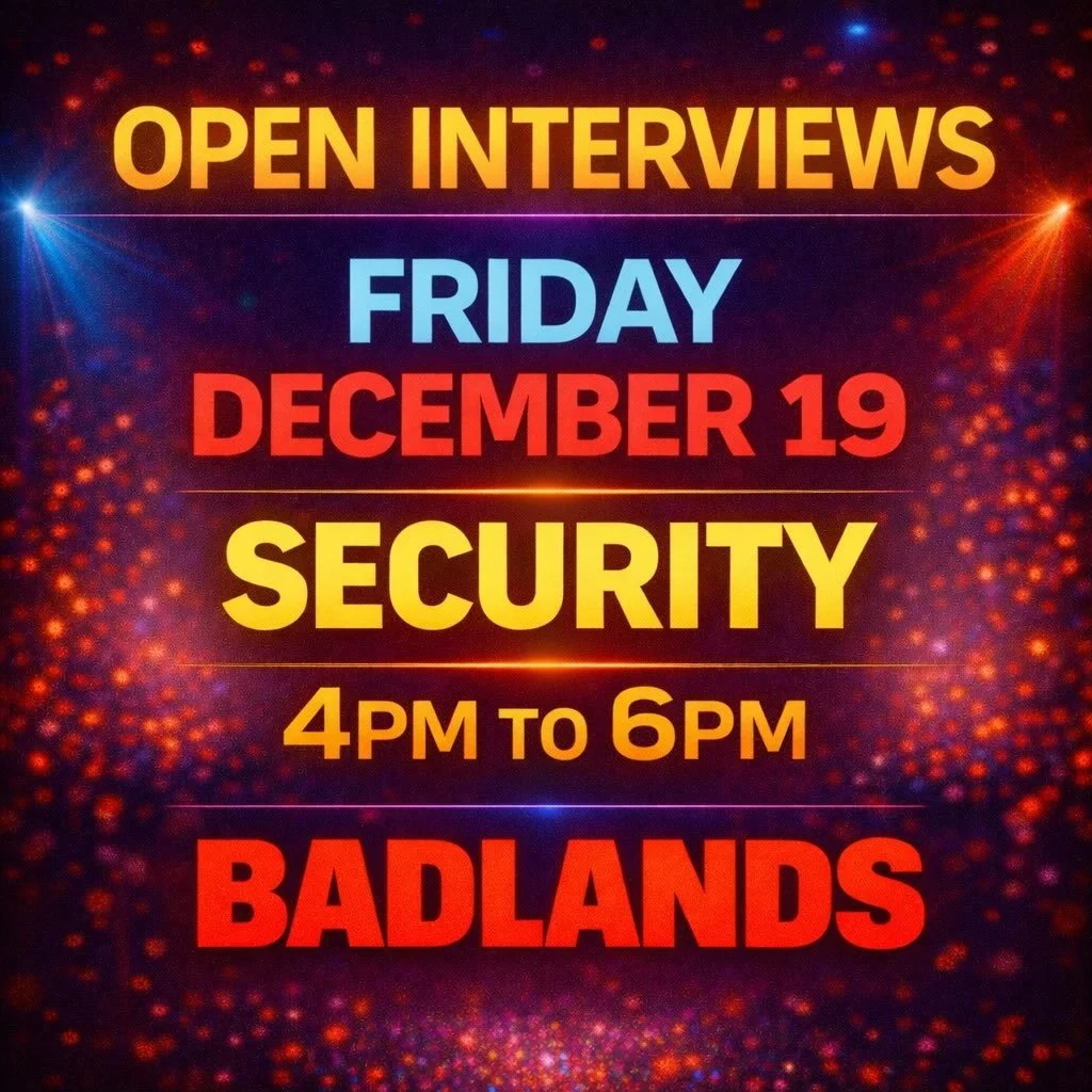 Open interviews this Friday! 🔥🚪🛡️
We&rsquo;re hiring Security! Bring your resume and drop in between 4 PM and 6 PM. 💼✨