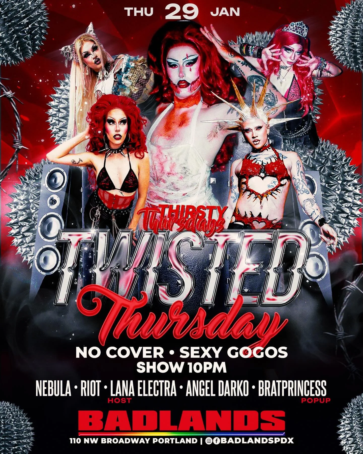 Tonight is getting twisted with a whole lot of punk energy ⛓️&zwj;💥

Calling all weirdos, punks, goths, and queers!

We&rsquo;re getting showing you inside our twisted minds with all the queer, punk, and alternative sh!t you could dream of 🔥🔥

Wit