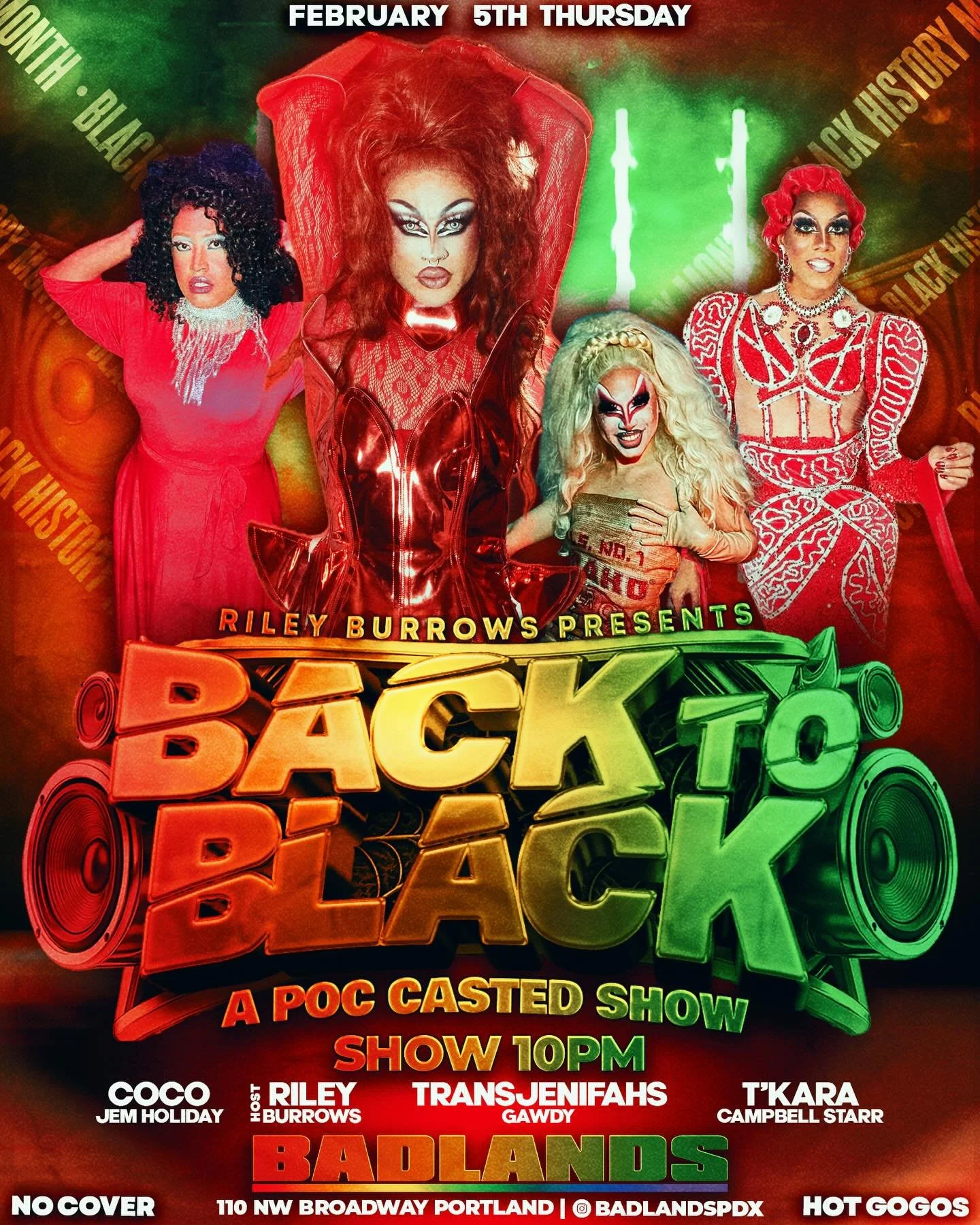 One week away! 🔥

It&rsquo;s Black History month and Back to Black is back! Check out a brand new cast of all POC performers hosted by the legendary @rileyburrowsofficial 💋

Support black excellence with this sickening cast of POC favorites:

FEATU