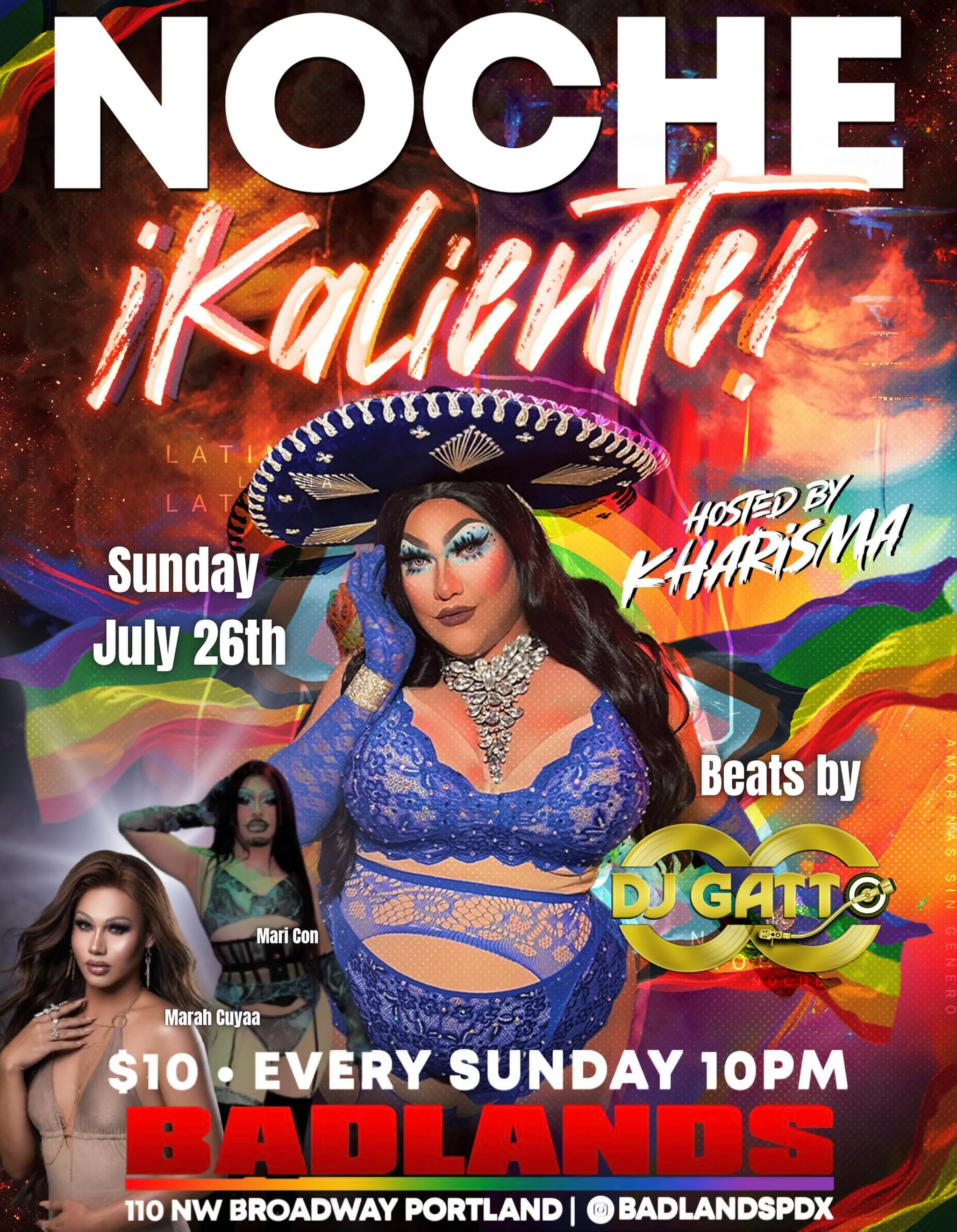 Are you ready to go again? 😈

Tonight, Portland&rsquo;s biggest queer Latin dance party, @nochekaliente is back, and it&rsquo;ll be even hotter with you here ❤️&zwj;🔥

The perra de Portland, the queen diva, @kharismakwiththek is coming in hot with 