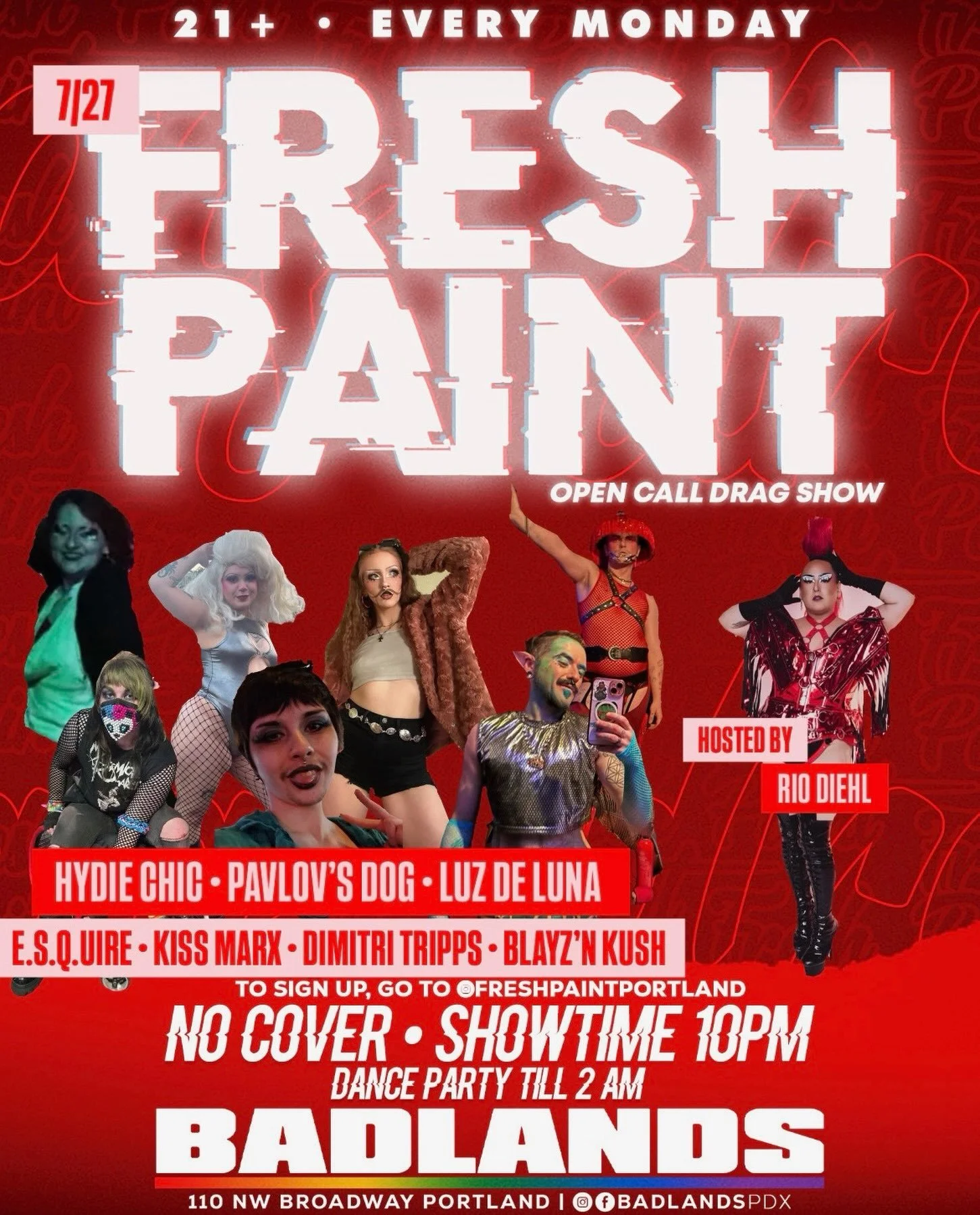 You got any glitter left in your palette? ✨

Portland Pride month ain&rsquo;t over yet, and we&rsquo;re busting out our finest tints for tonight&rsquo;s @freshpaintportland 🫟 The colors will be bright, the mugs will be muggy and the cast will be gag