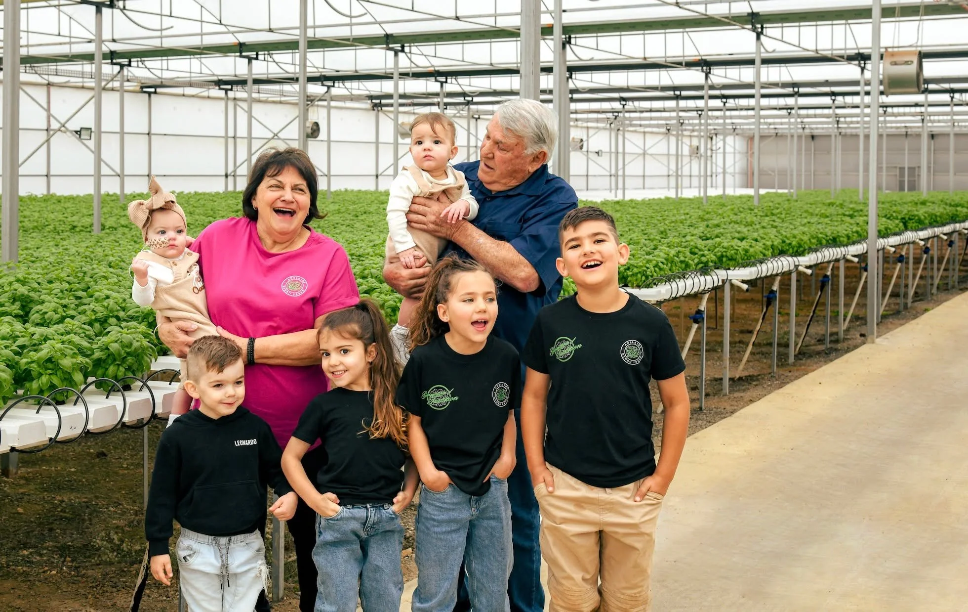 Roots run deep around here 🌱

Nonna and Nonno built our family business with love.

From planting their very first hydroponic lettuce back in the 80s, to watching us (the second generation) take over, and now their grandbabies growing up on the farm