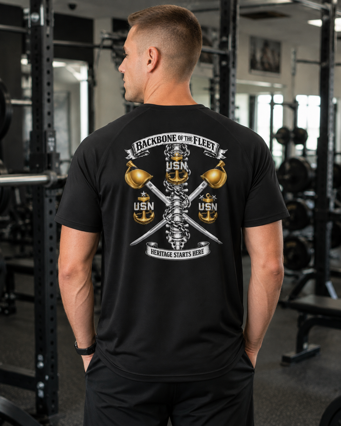 Navy Chief Workout T-Shirt | “Backbone of the Fleet”