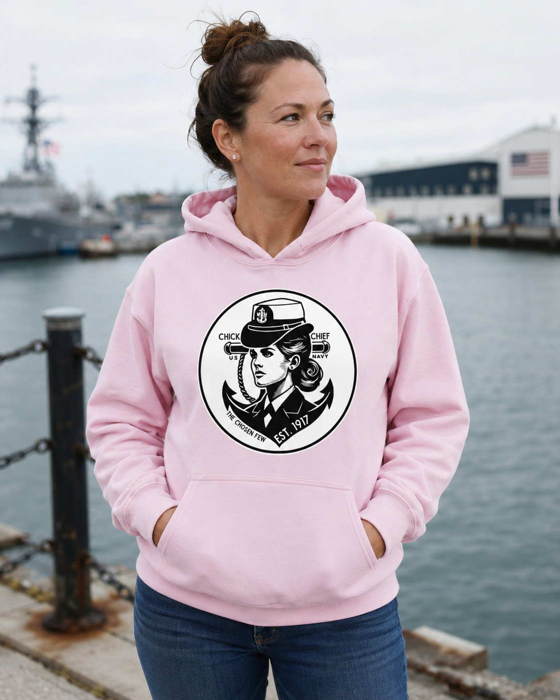 Women’s Navy Chief Hoodie | Retro 1917 Chick Chief Heritage Hoodie