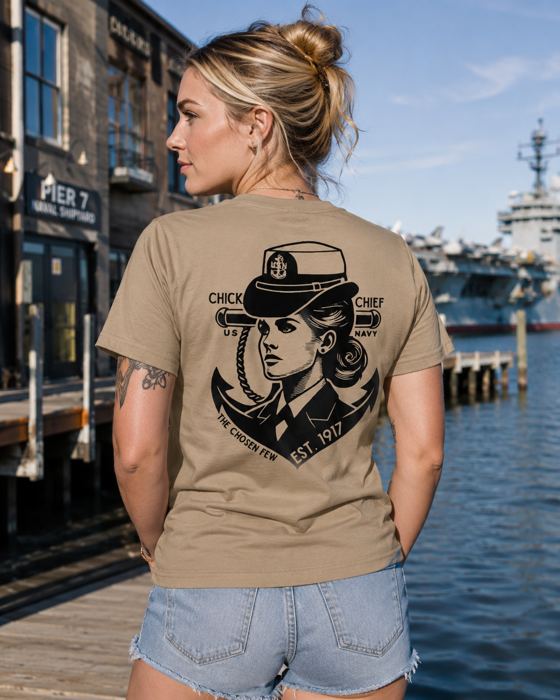 Retro 1917 Navy Chick Chief T-Shirt