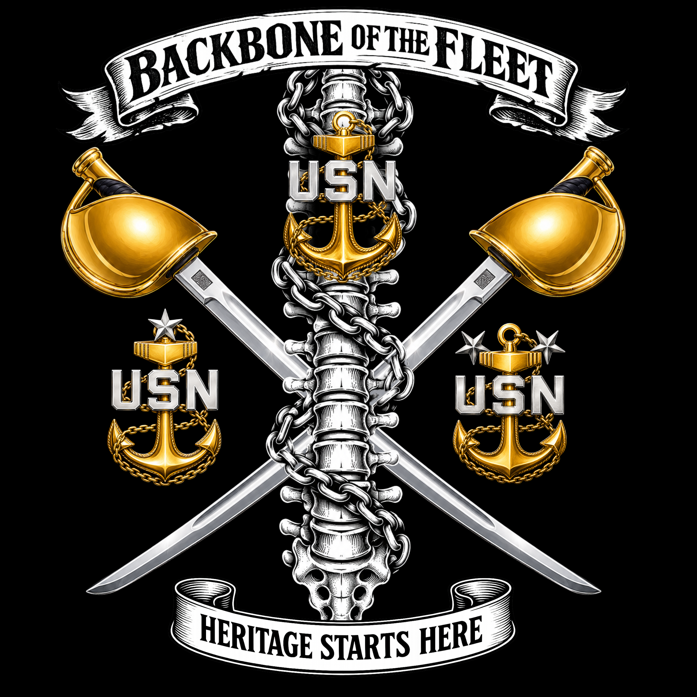 Navy Chief Backbone of the Fleet CPO Shirt | CPO SCPO MCPO