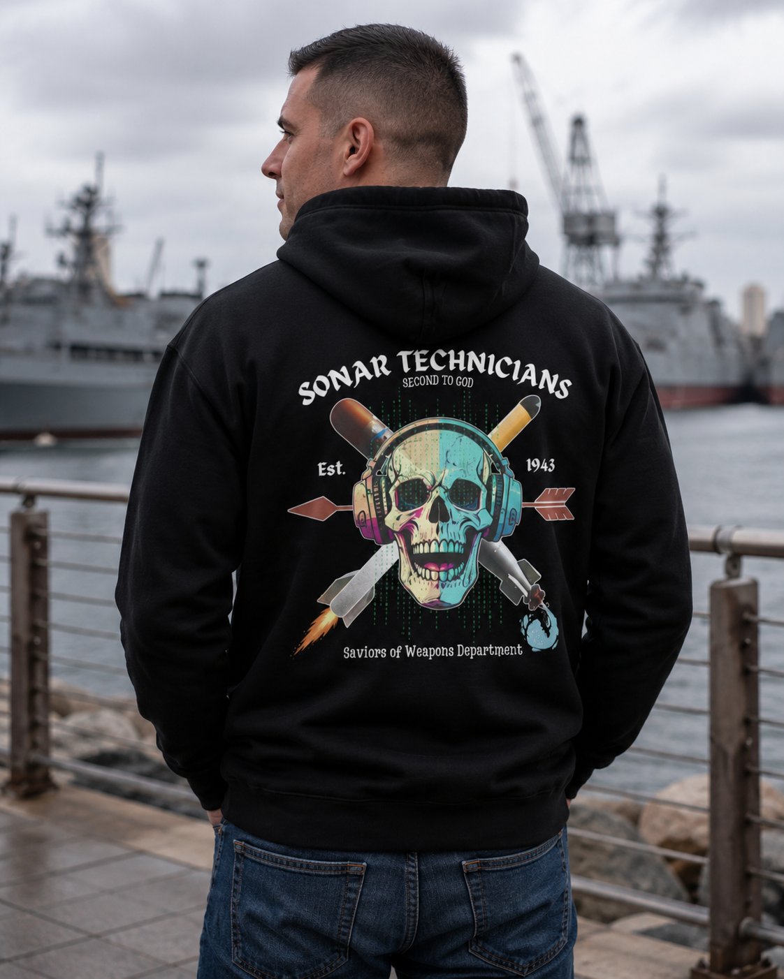 US Navy STG Hoodie | “Second to God” Sonar Technician Hoodie
