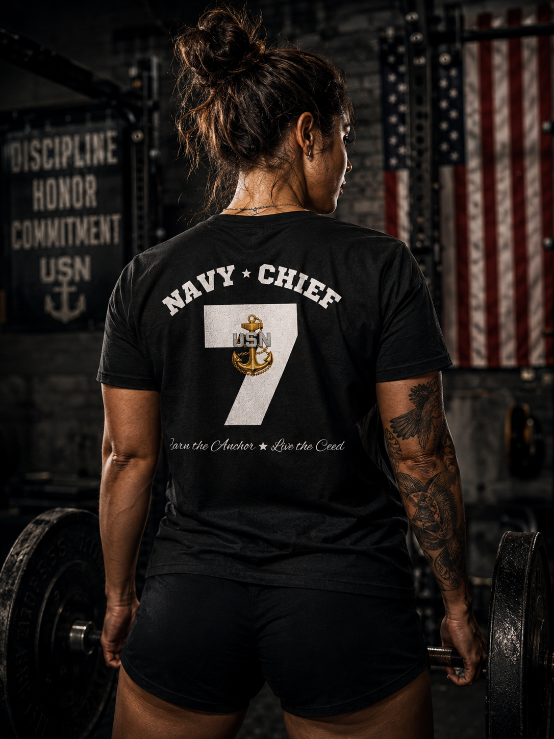 Navy Chief Workout T-Shirt | “Earn the Anchor, Live the Creed” CPO Shirt