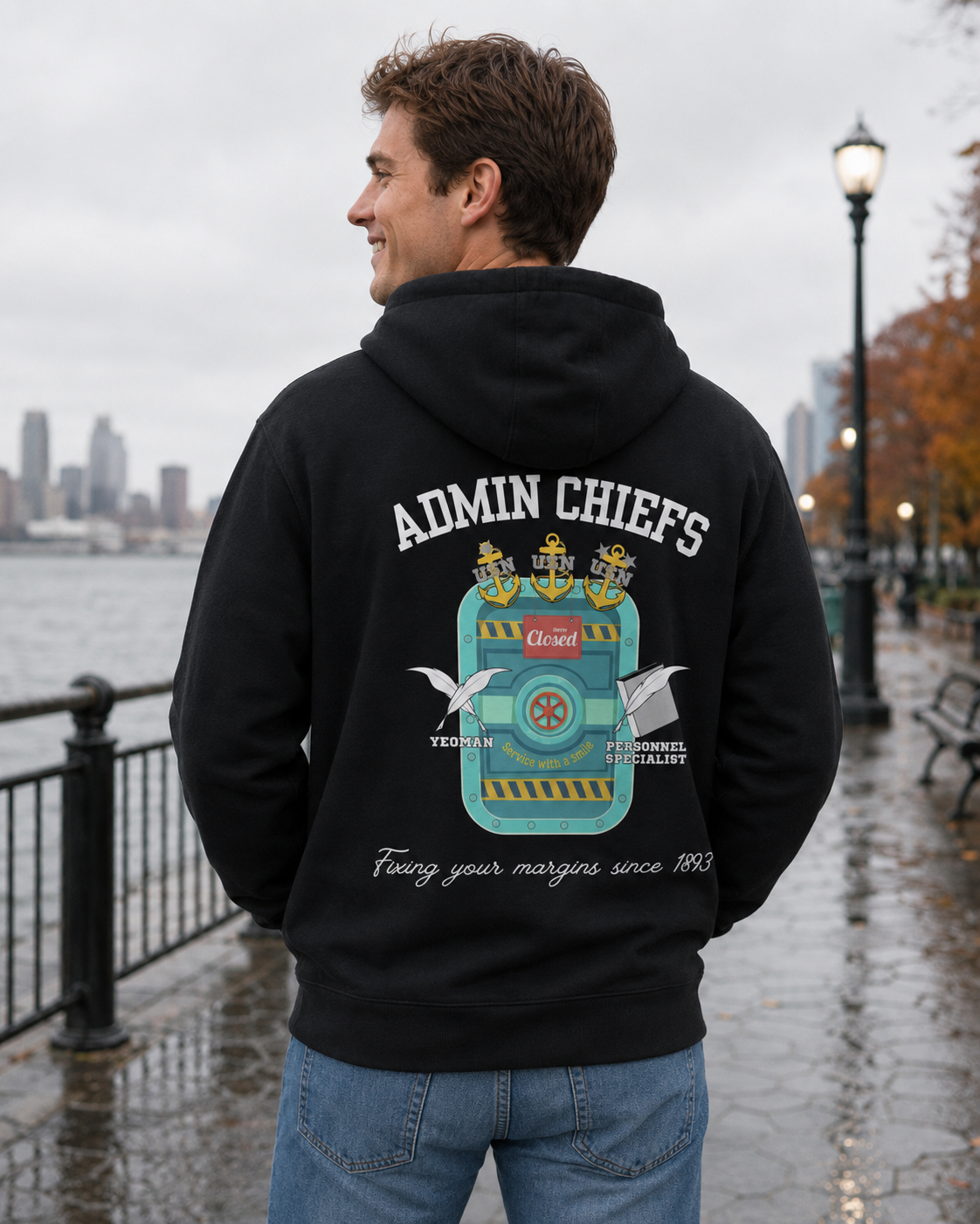 Navy Chief Admin Hoodie | YN & PS “Fixing Your Margins Since 1893”