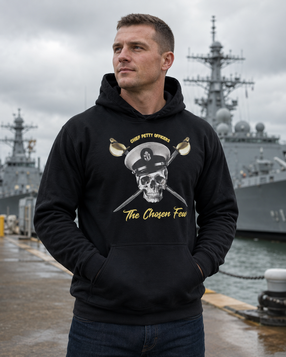 Navy Chief Skull Hoodie | “The Chosen Few” CPO Cutlass Hoodie